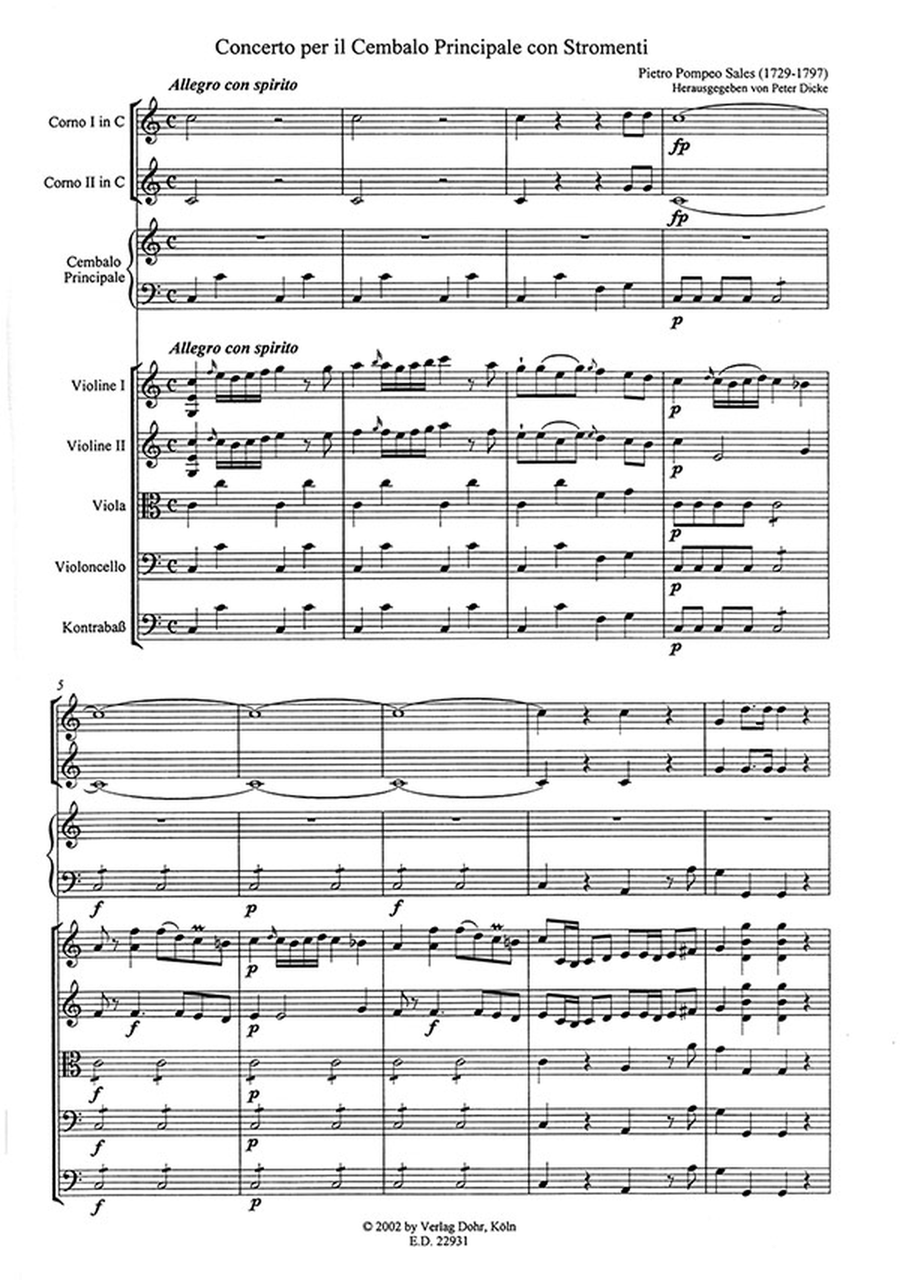 Concerto per il Cembalo Principale con Stromenti C-Dur Orchestra scores gallery preview page 2