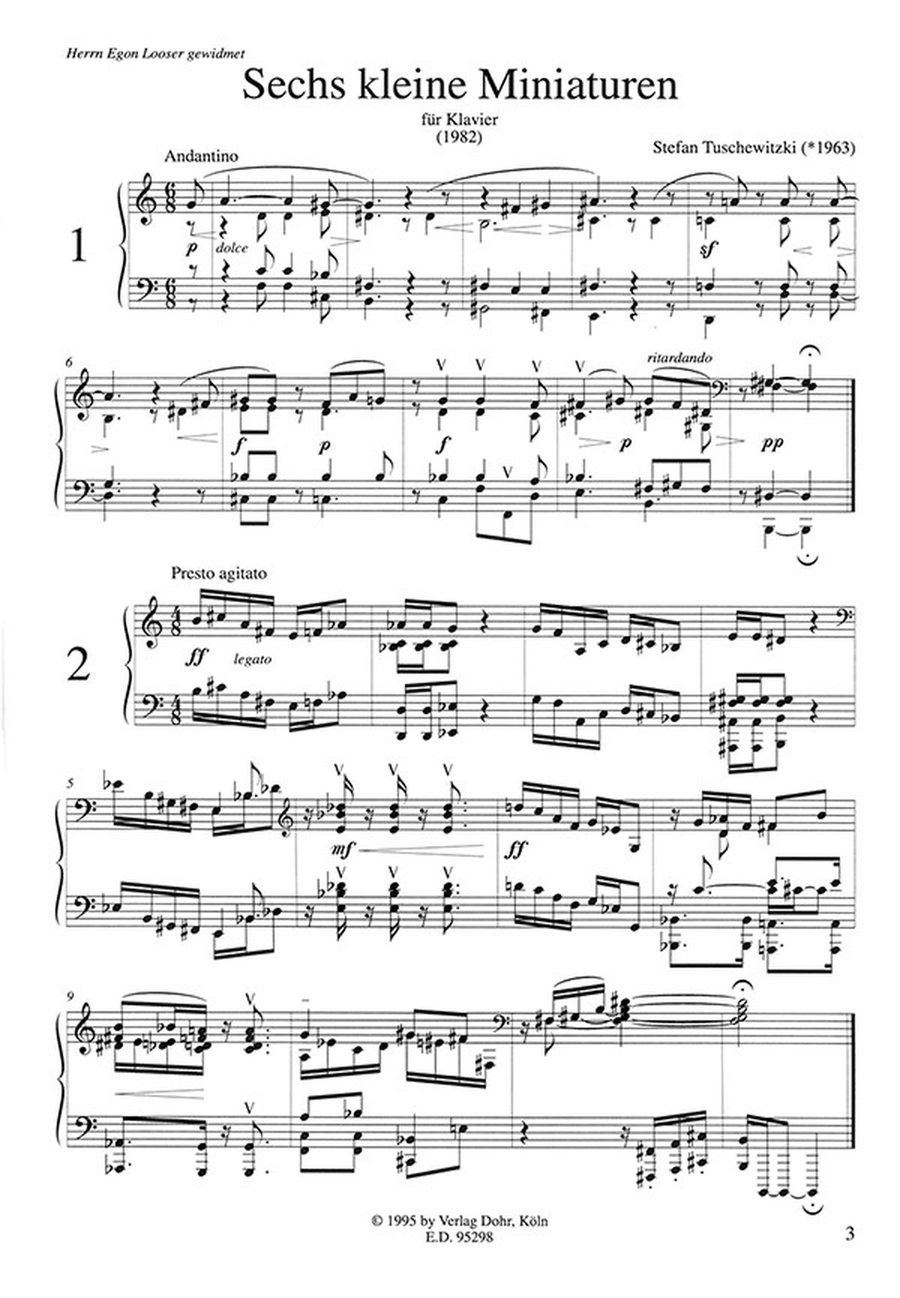 Sechs kleine Miniaturen für Klavier (1982) Piano Solo scores gallery preview page 2
