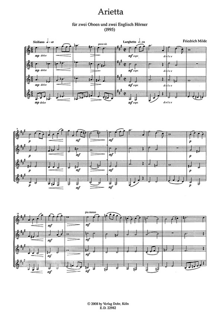 Arietta für zwei Oboen und zwei Englisch Hörner Oboe scores gallery preview page 2