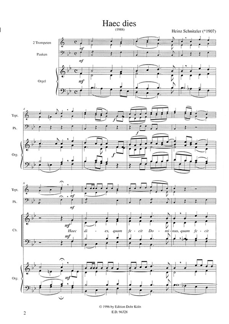 Haec dies (1988) -Motette für vierstimmigen gemischten Chor und Orgel- (2 Trompeten und Pauke ad lib.) 4-Part scores gallery preview page 2