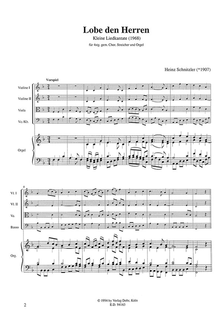 Lobe den Herren (1968) -Kleine Liedkantate für vierstimmigen gemischten Chor, Streicher und Orgel- 4-Part scores gallery preview page 2