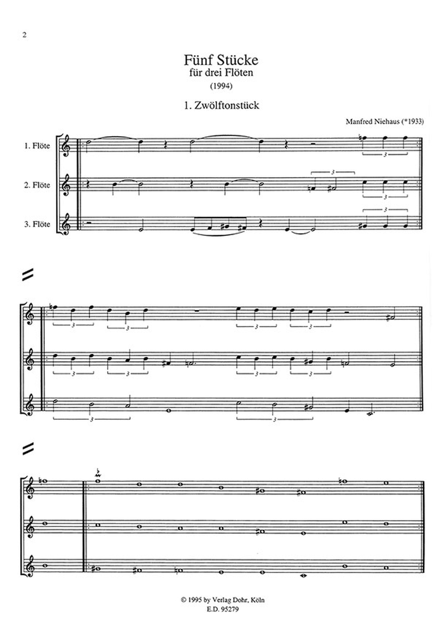 Fünf Stücke für drei Flöten (1994) Flute scores gallery preview page 2