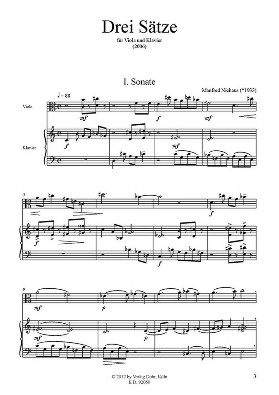 Drei Sätze für Viola und Klavier (2006) Piano Accompaniment scores gallery preview page 2