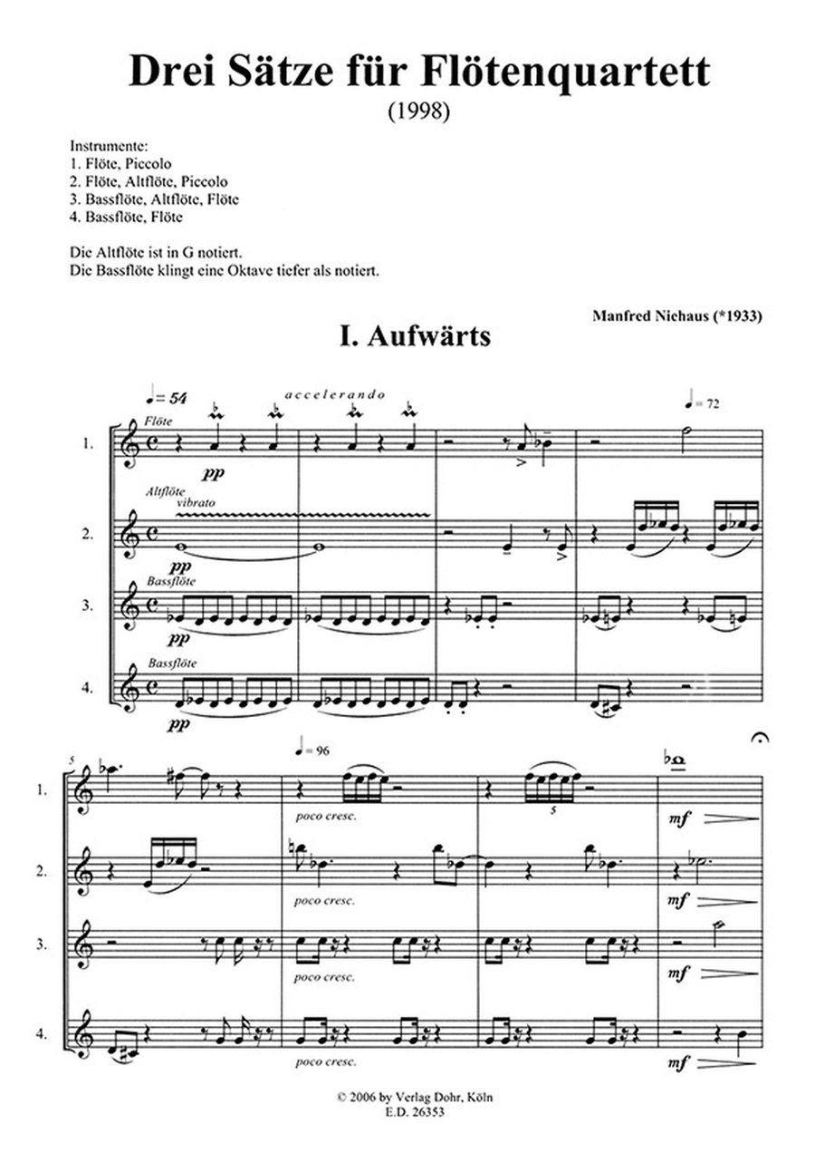 Drei Sätze für Flötenquartett (1998) Flute Quartet scores gallery preview page 2