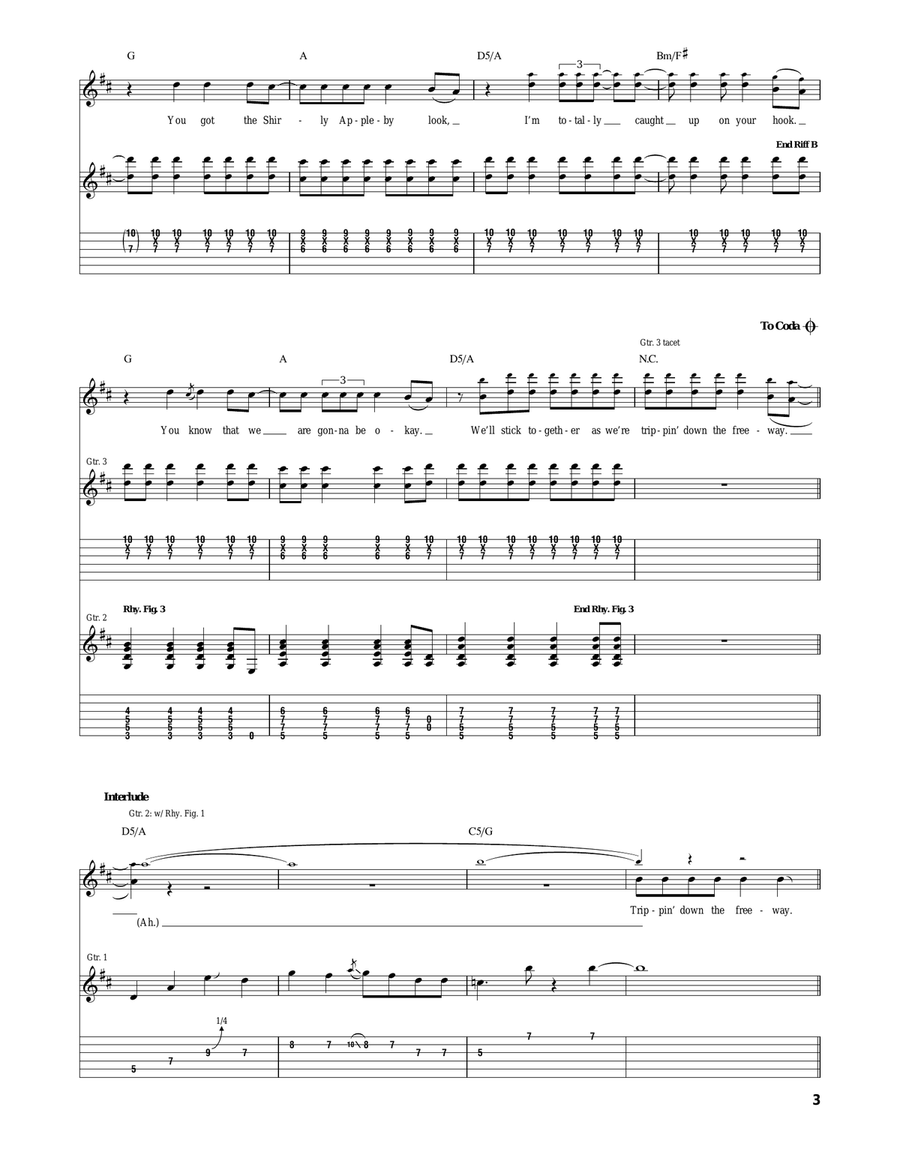 Trippin' Down The Freeway Acoustic Guitar scores gallery preview page 3
