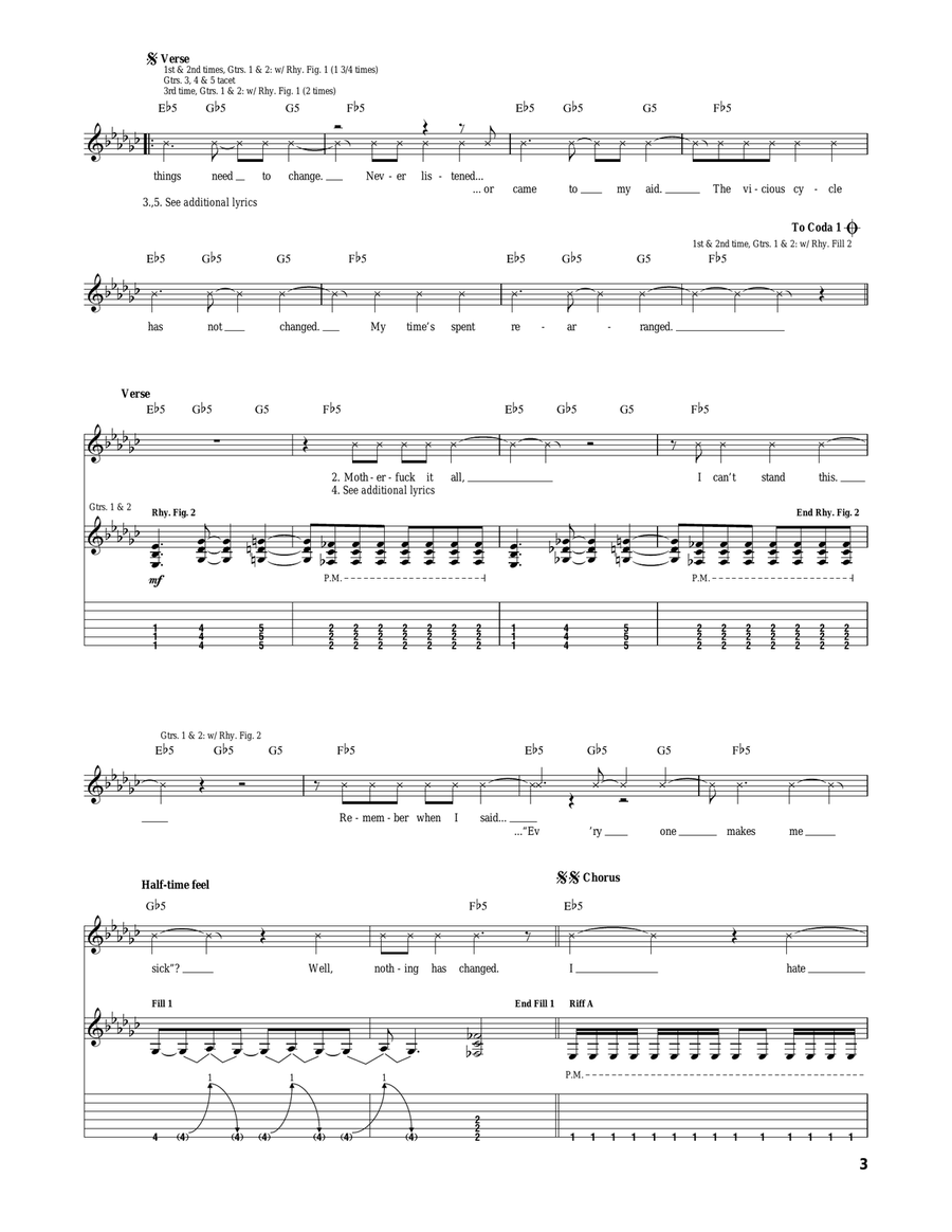 Pure Hatred Pure Hatred Acoustic Guitar scores gallery preview page 3