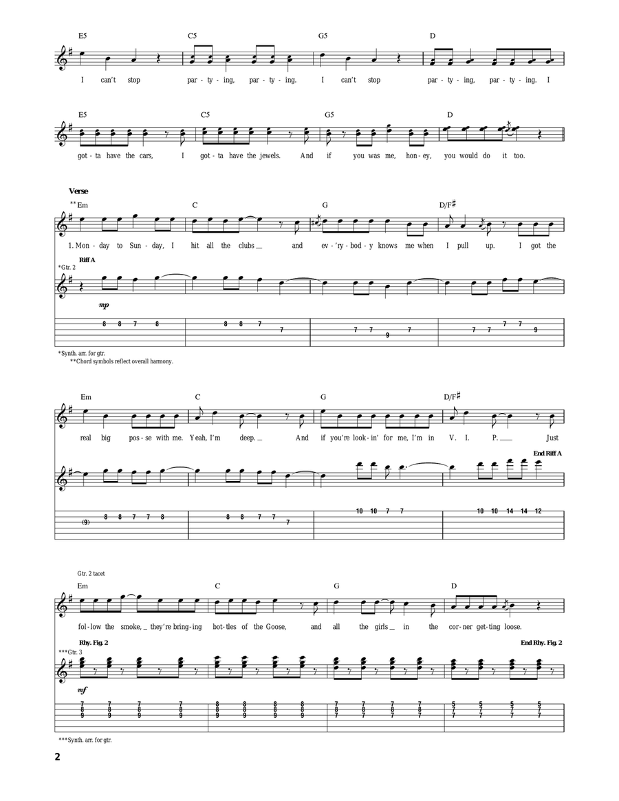 Can't Stop Partying Can't Stop Partying Acoustic Guitar scores gallery preview page 2