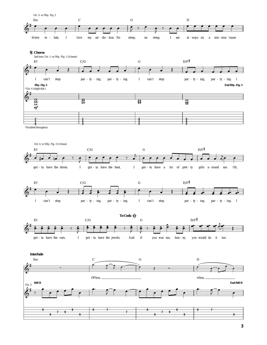 Can't Stop Partying Can't Stop Partying Acoustic Guitar scores gallery preview page 3