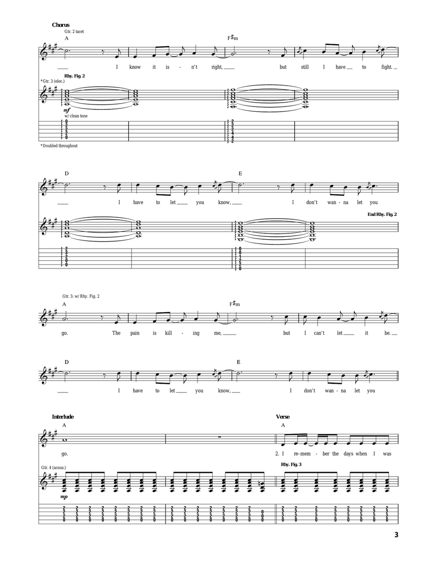 I Don't Want To Let You Go Acoustic Guitar scores gallery preview page 3