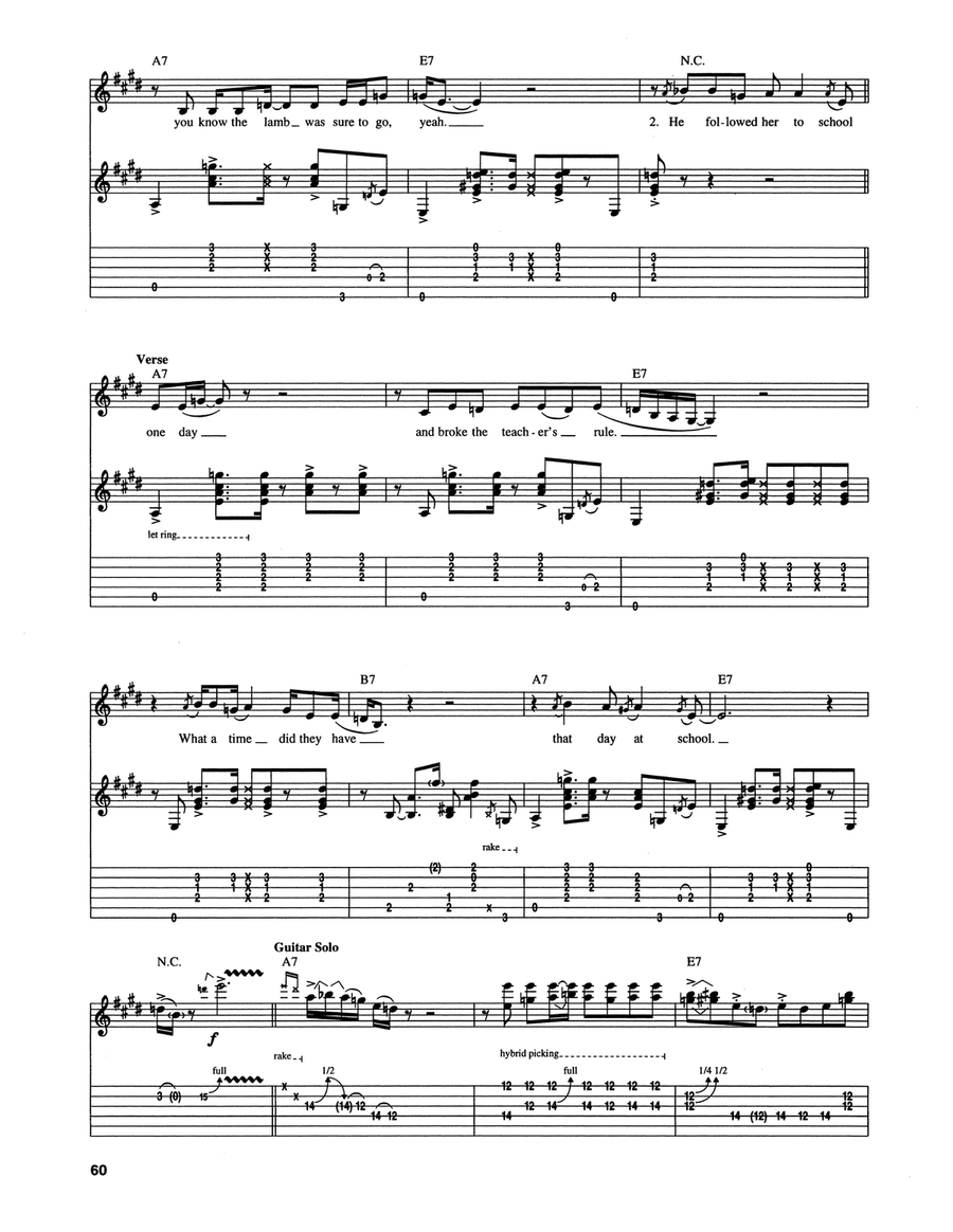 Mary Had A Little Lamb Mary Had A Little Lamb Acoustic Guitar scores gallery preview page 3