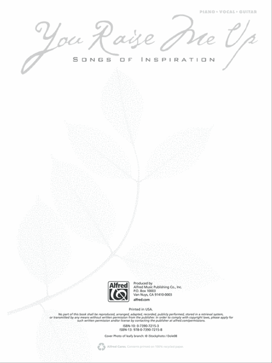 You Raise Me Up -- Songs of Inspiration Piano, Vocal, Guitar scores gallery preview page 2