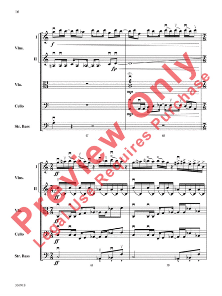 Paranoid Android (from OK Computer) String Orchestra scores gallery preview page 17