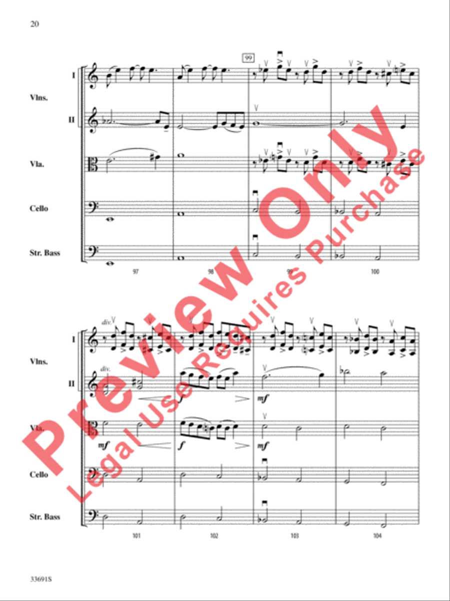 Paranoid Android (from OK Computer) String Orchestra scores gallery preview page 21