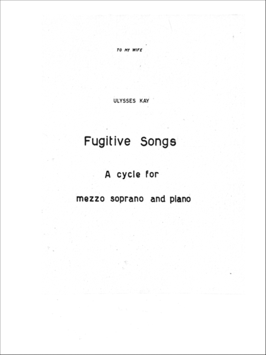 Fugitive Songs Mezzo-Soprano Voice scores gallery preview page 1