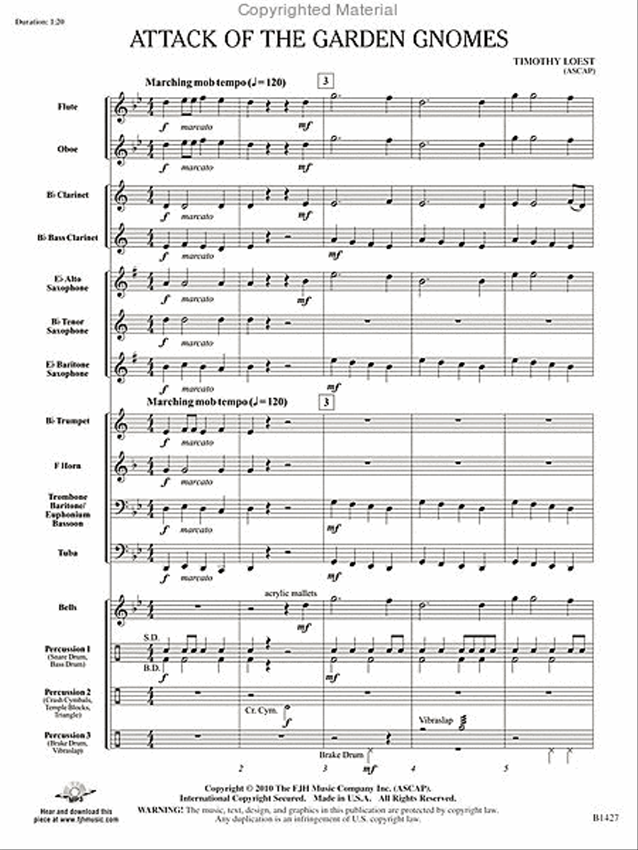Attack of the Garden Gnomes Concert Band scores gallery preview page 2