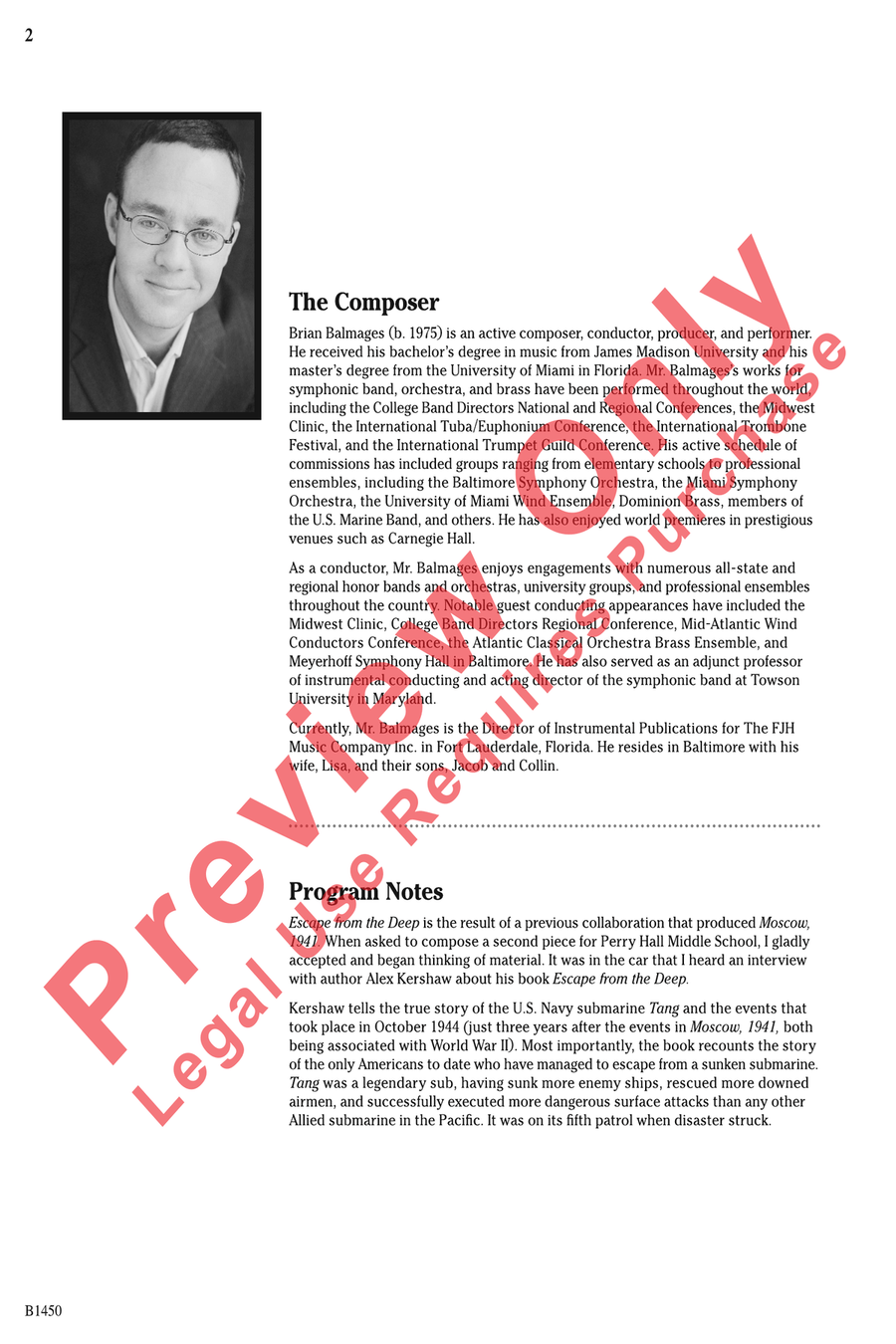 Escape from the Deep Escape from the Deep Concert Band scores gallery preview page 3