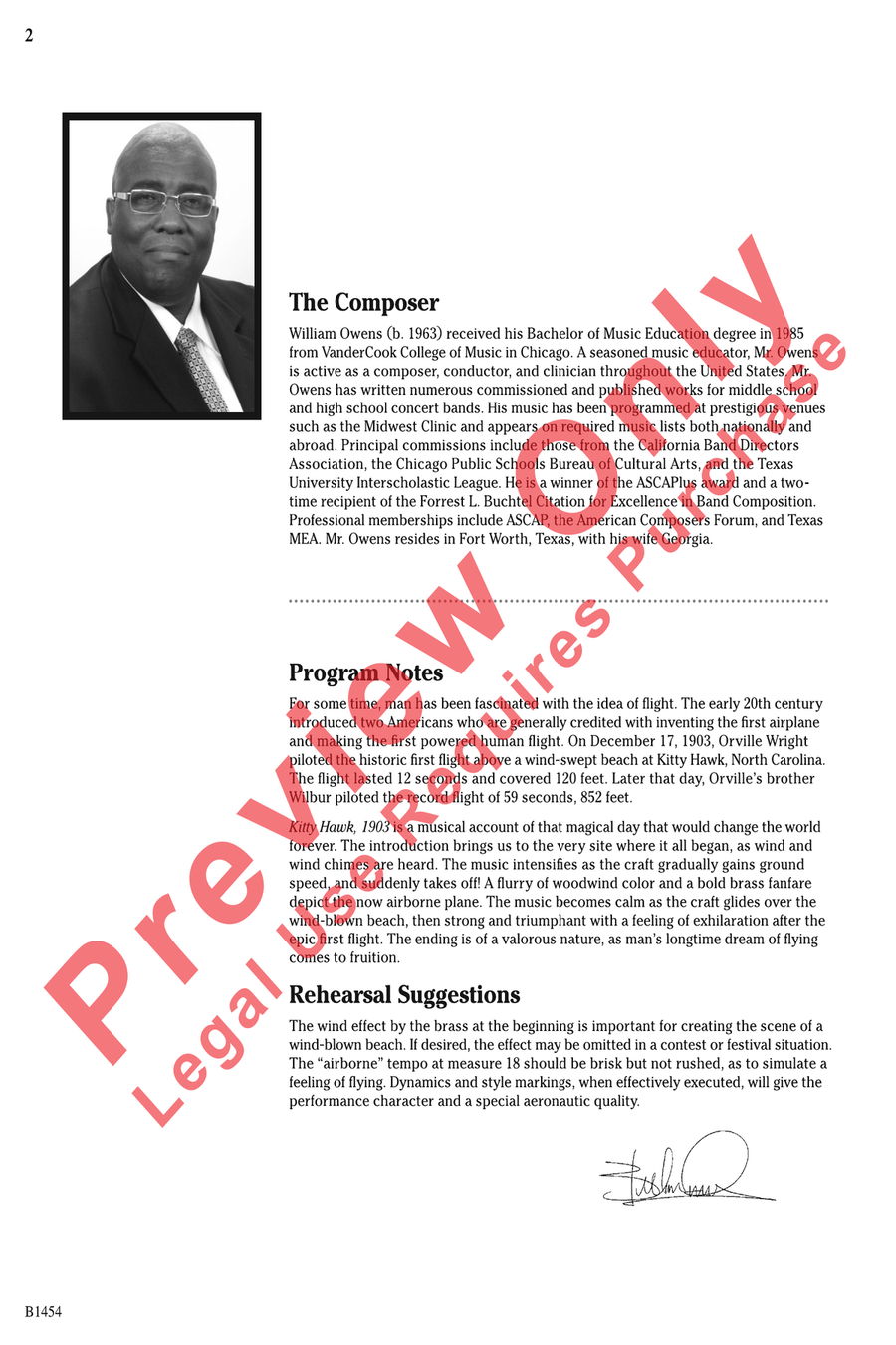 Kitty Hawk, 1903 Concert Band scores gallery preview page 2