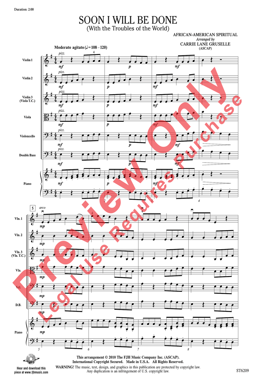 Soon I Will Be Done Soon I Will Be Done String Orchestra scores gallery preview page 3