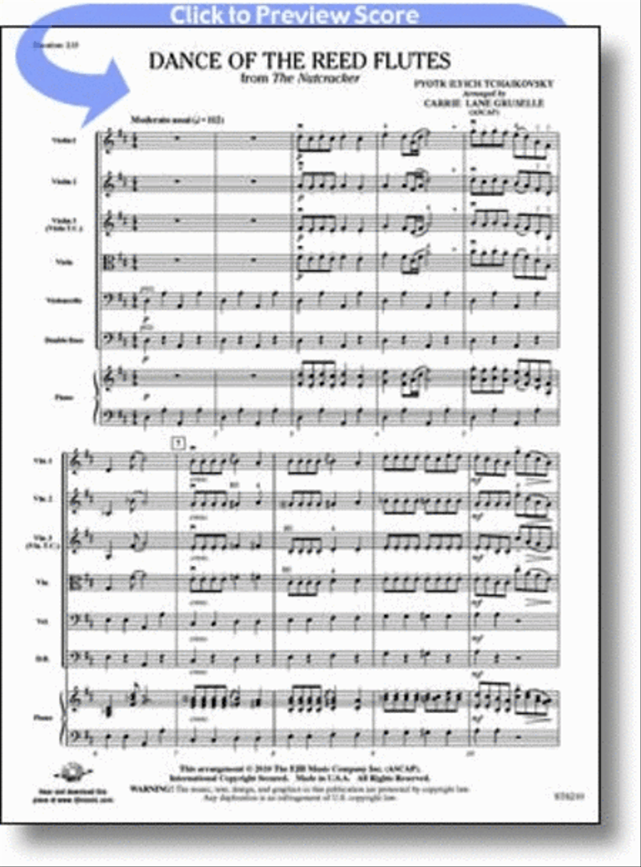 Dance of the Reed Flutes from The Nutcracker String Orchestra scores gallery preview page 1