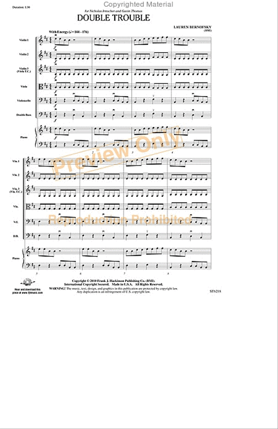 Double Trouble Double Trouble String Orchestra scores gallery preview page 2