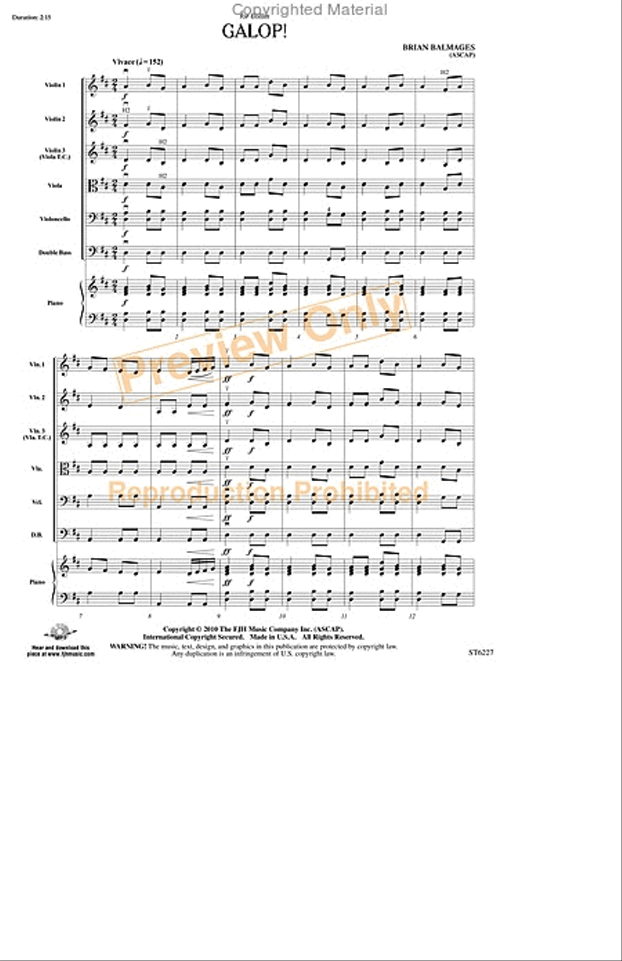 Galop! Galop! String Orchestra scores gallery preview page 2