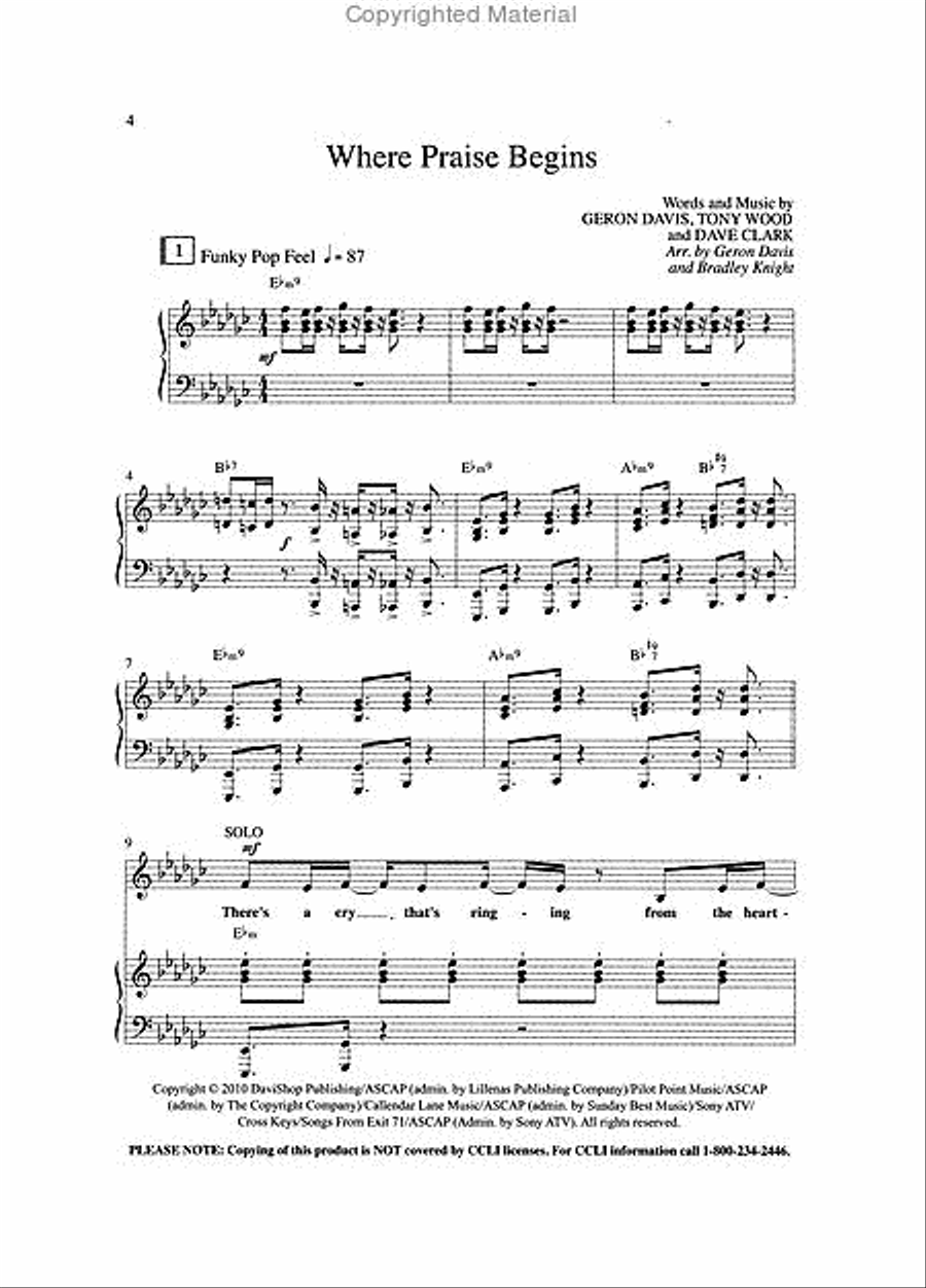 Where Praise Begins (Book) 4-Part scores gallery preview page 2