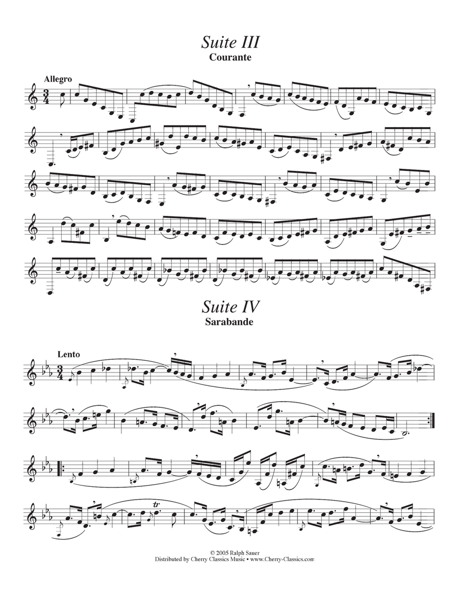 Unaccompanied Suites Horn pdf file A Cappella scores gallery preview page 4