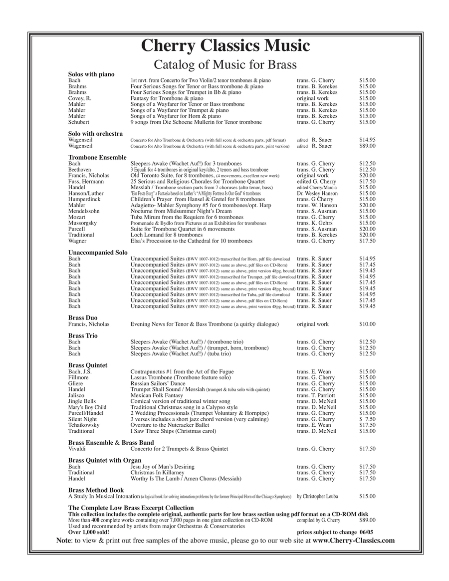 Unaccompanied Suites Horn pdf file A Cappella scores gallery preview page 6