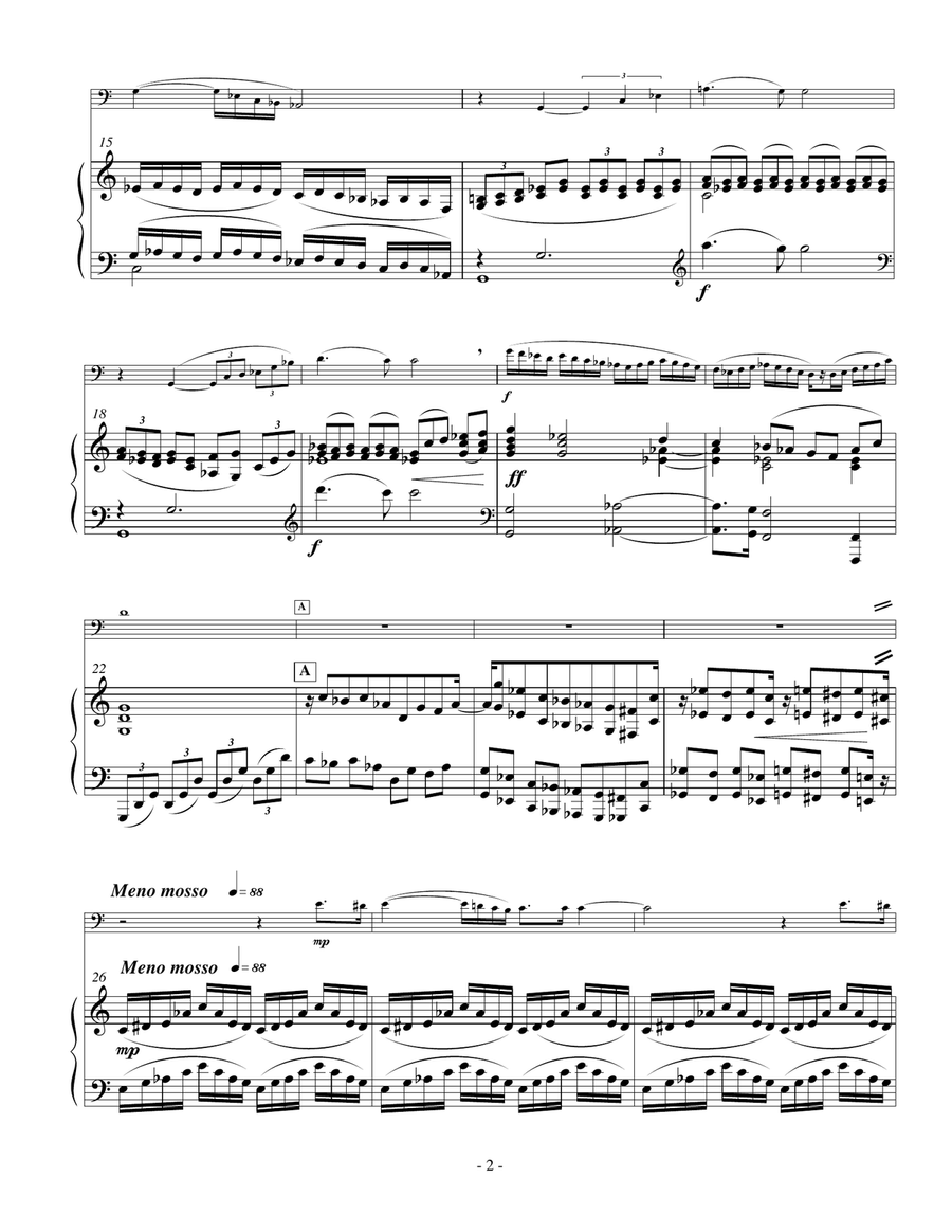 Concerto for Bass Trombone with Piano Accompaniment Trombone scores gallery preview page 3