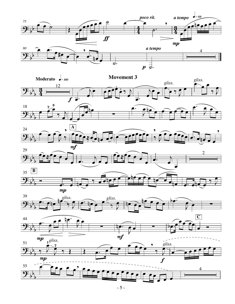 Concerto for Bass Trombone with Piano Accompaniment Trombone scores gallery preview page 8