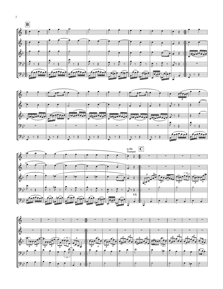 Twelve Twinkle Variations for Brass Quintet Brass Quintet scores gallery preview page 3