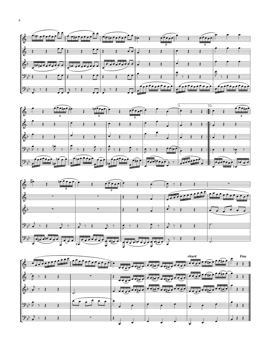 Twelve Twinkle Variations for Brass Quintet Brass Quintet scores gallery preview page 4