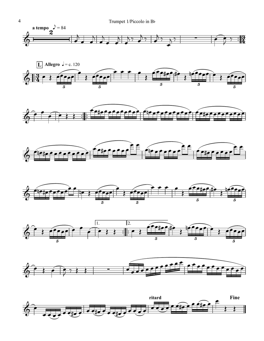 Twelve Twinkle Variations for Brass Quintet Brass Quintet scores gallery preview page 6