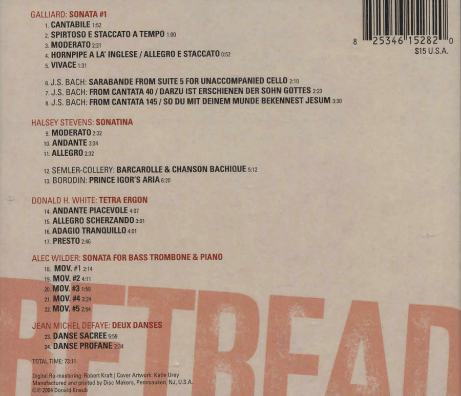 Retread - Bass Trombone & Piano CD Trombone scores gallery preview page 2