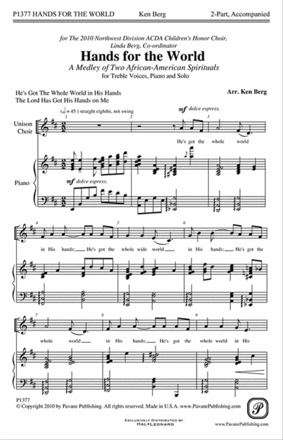 Hands for the World Hands for the World 2-Part scores gallery preview page 2
