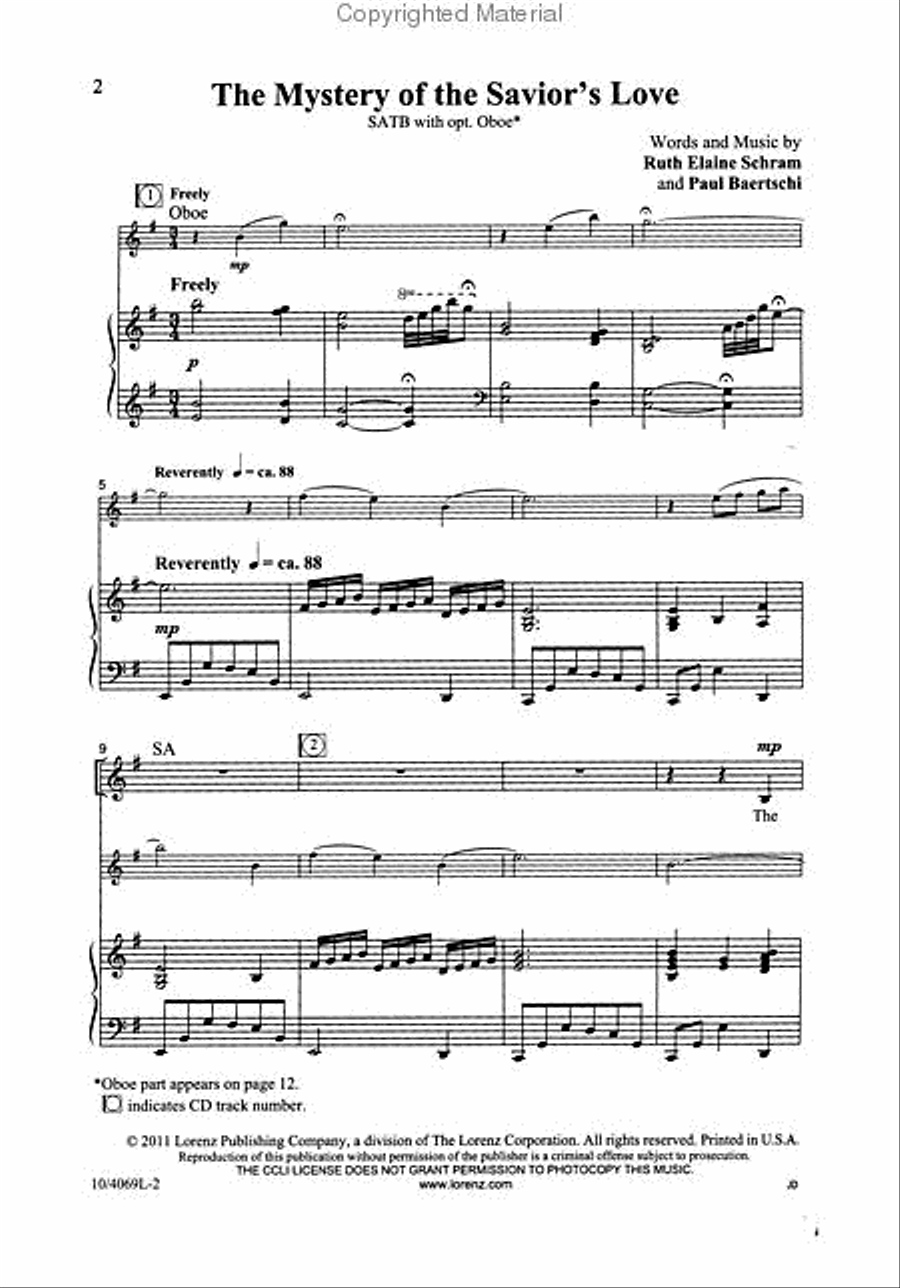 The Mystery of the Savior's Love 4-Part scores gallery preview page 2