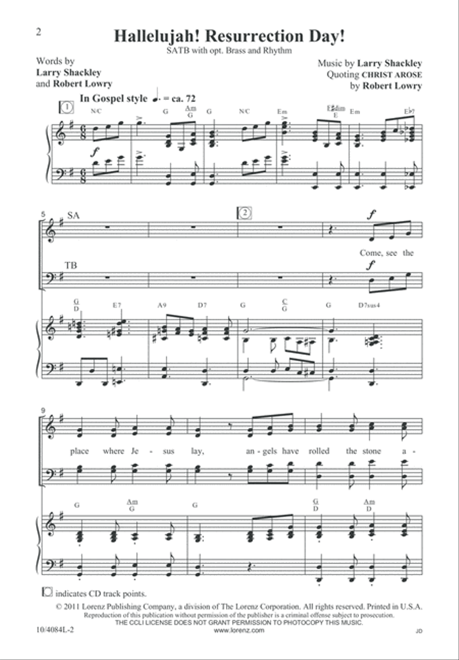 Hallelujah! Resurrection Day! 4-Part scores gallery preview page 3