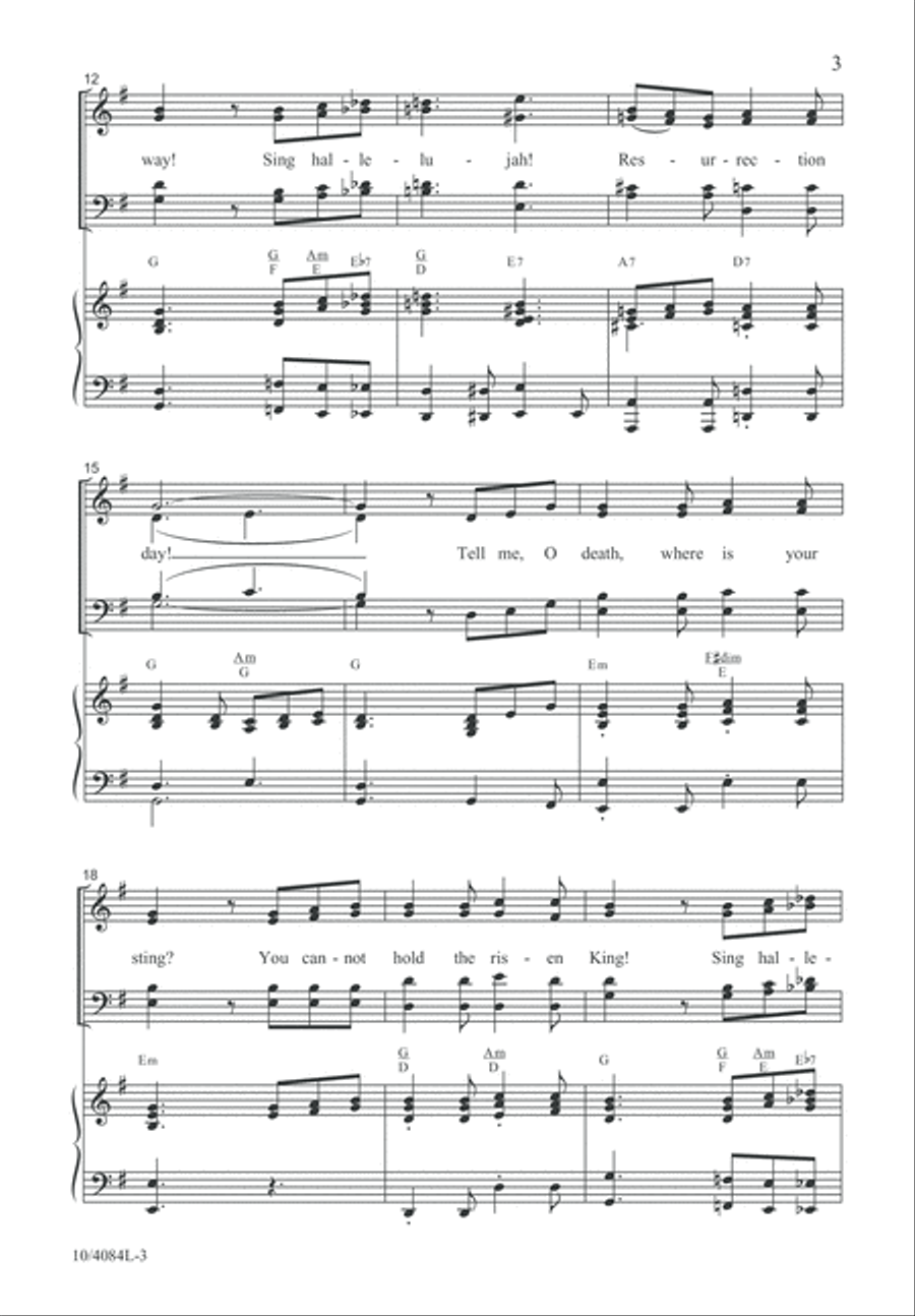 Hallelujah! Resurrection Day! 4-Part scores gallery preview page 4