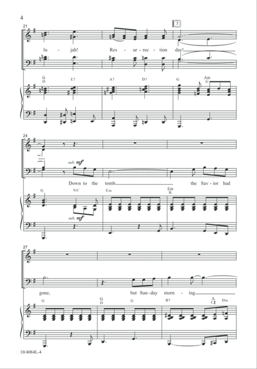 Hallelujah! Resurrection Day! 4-Part scores gallery preview page 5