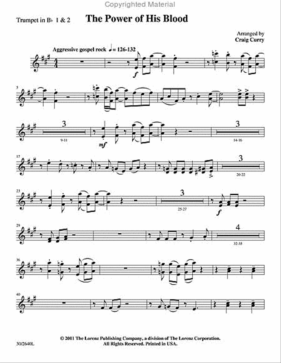 The Power of His Blood - Instrumental Score and Parts Choir scores gallery preview page 2