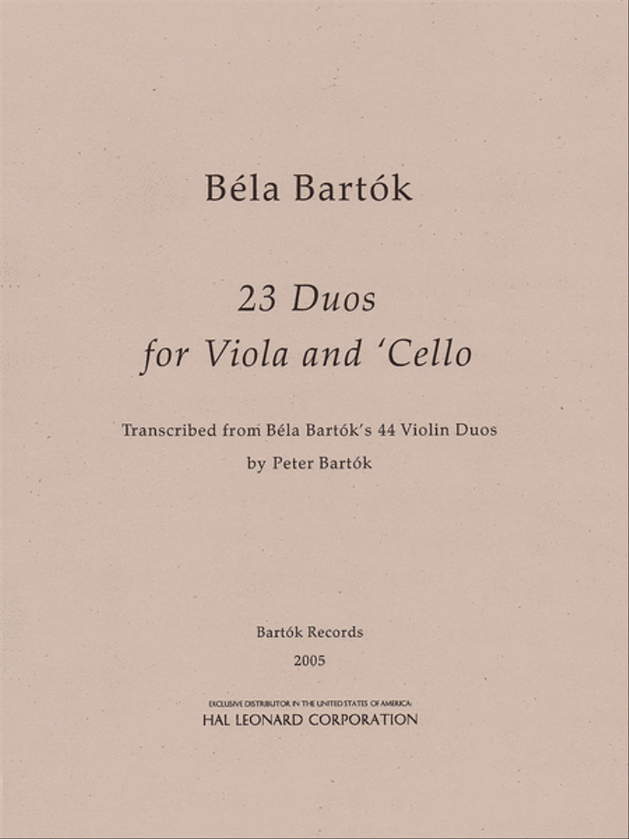 23 Duos for Viola and Cello String Duet scores gallery preview page 1