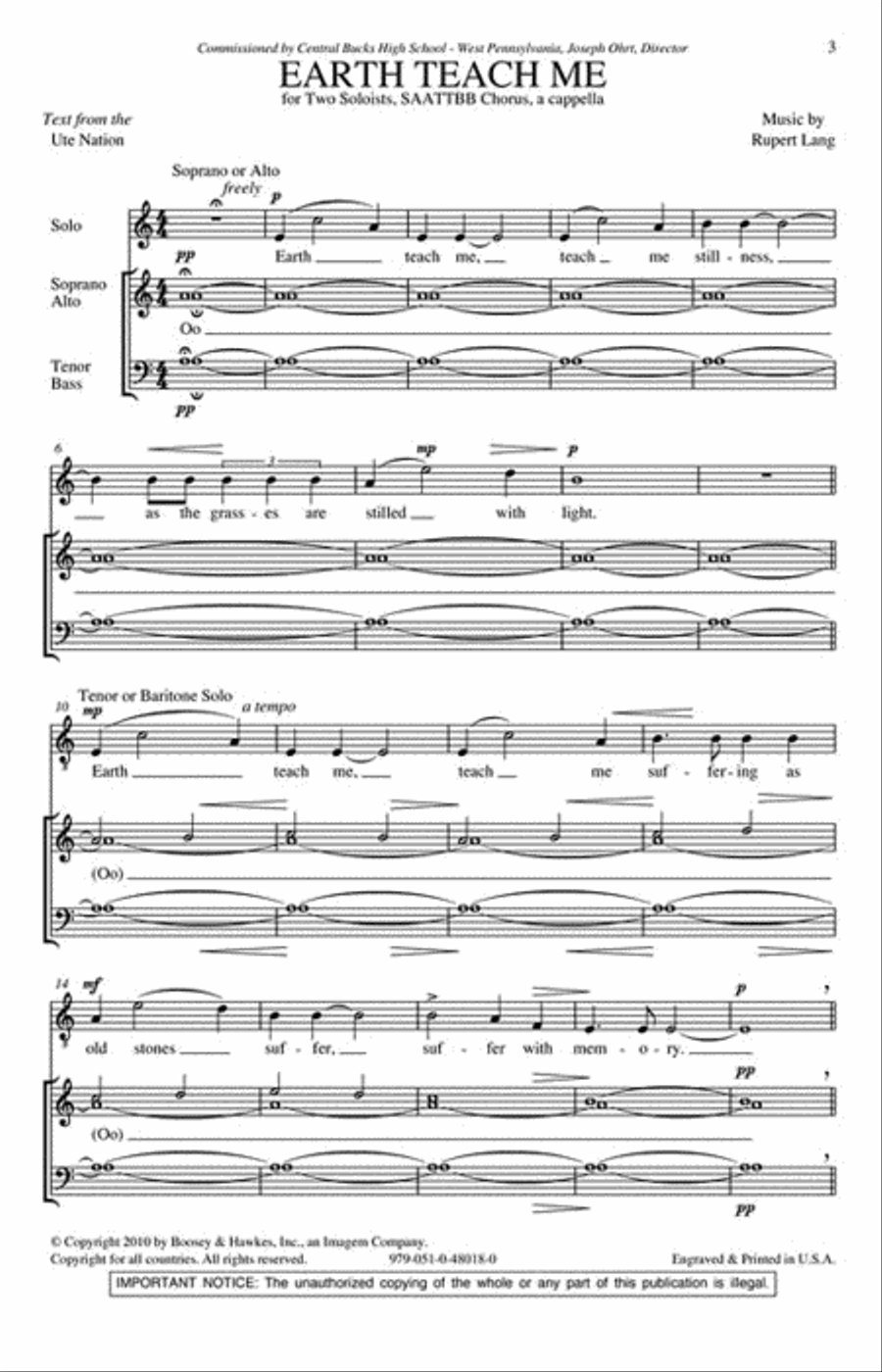Earth Teach Me Earth Teach Me SSAATTBB scores gallery preview page 2
