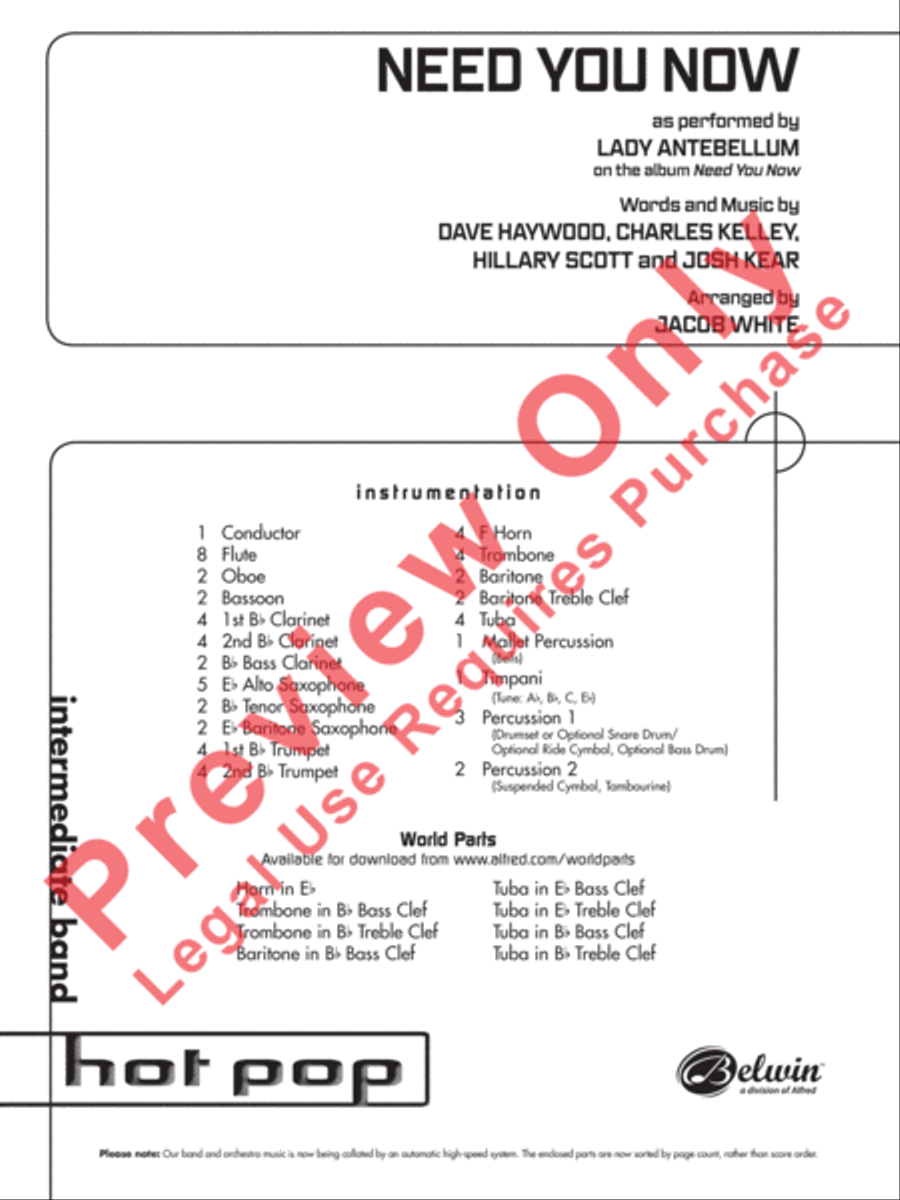 Need You Now Need You Now Concert Band scores gallery preview page 2