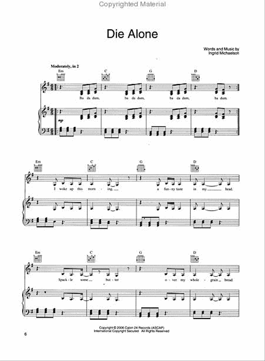 Ingrid Michaelson – Girls and Boys Piano, Vocal, Guitar scores gallery preview page 2