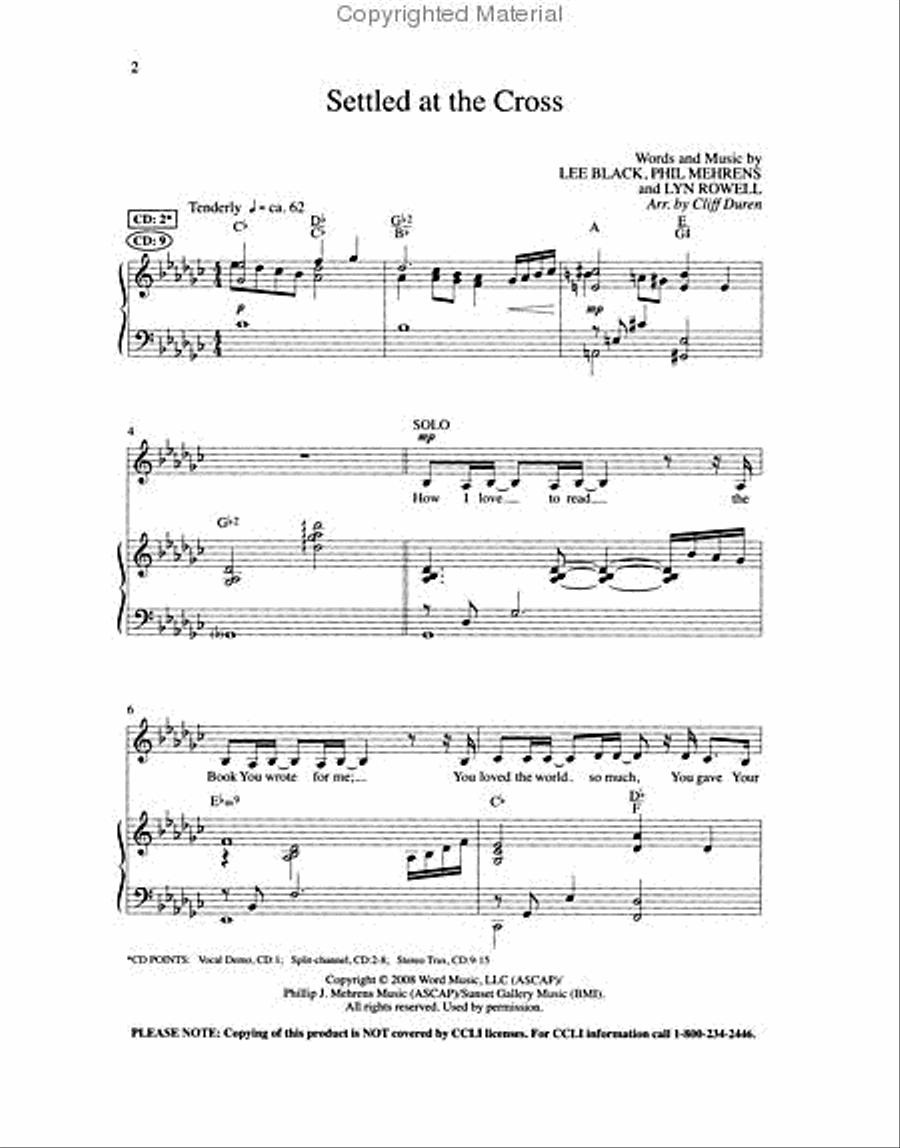 Settled At the Cross (Anthem) 4-Part scores gallery preview page 2