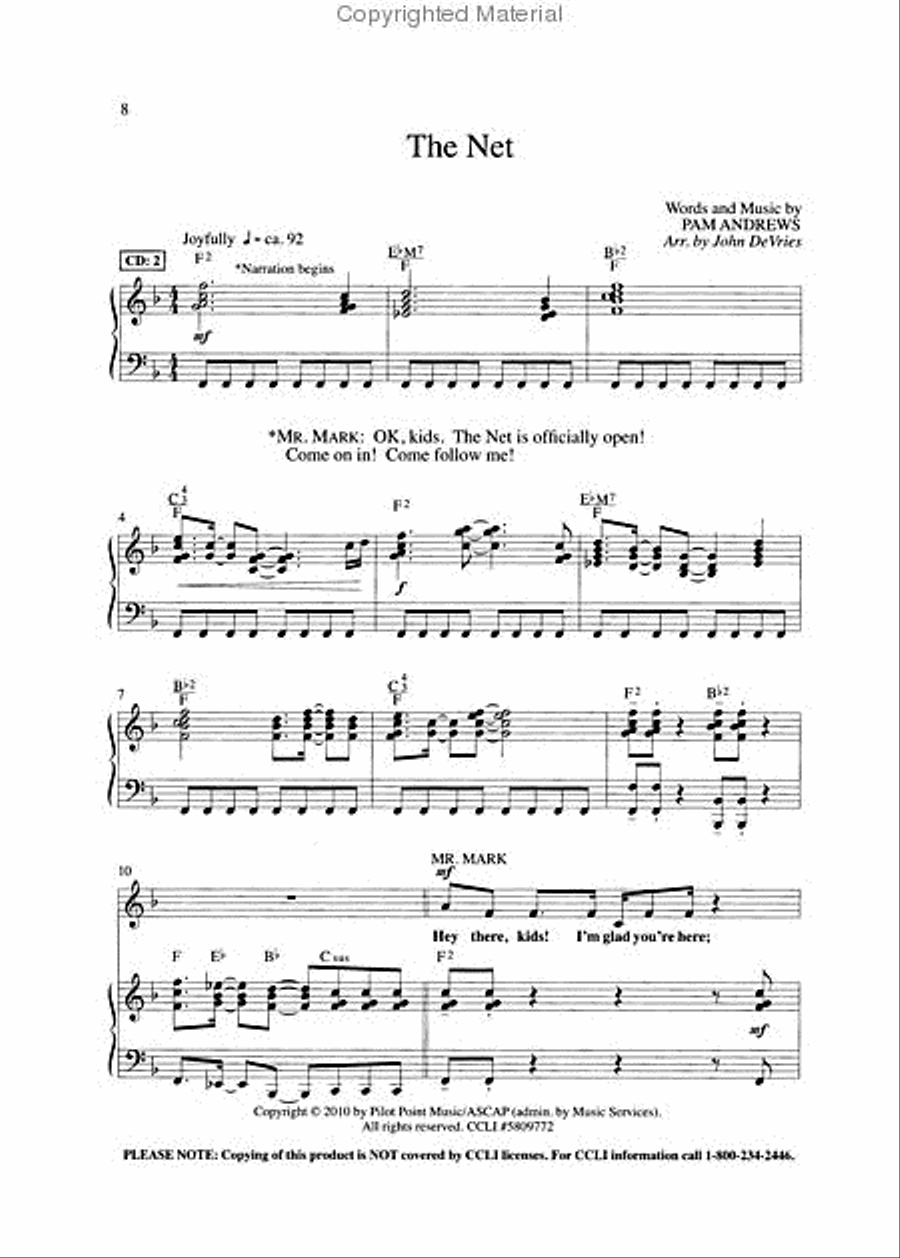 The Net (Book) Unison Choir scores gallery preview page 3