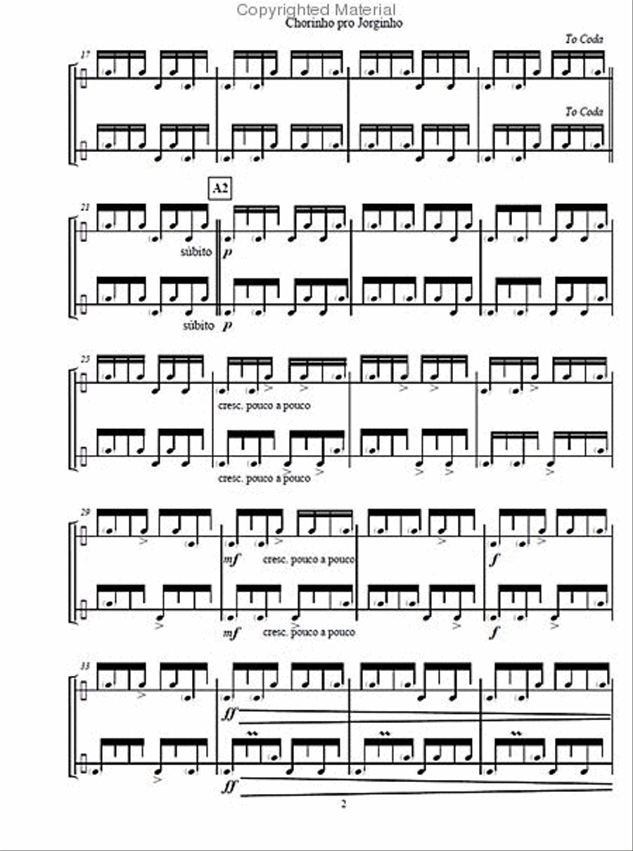 Etudes and Pieces for Brazilian Pandeiro: 6 Compositions for 1 - 4 players Sacred scores gallery preview page 3