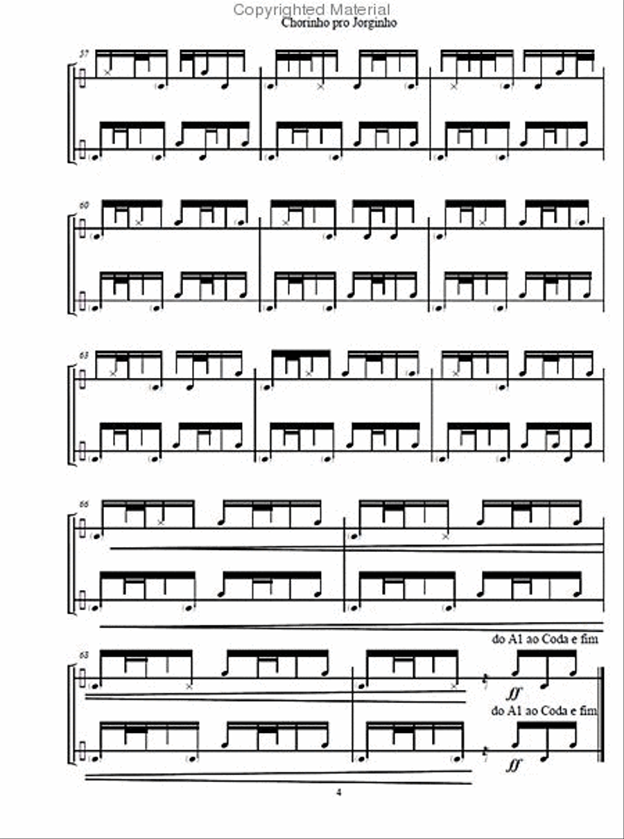 Etudes and Pieces for Brazilian Pandeiro: 6 Compositions for 1 - 4 players Sacred scores gallery preview page 5