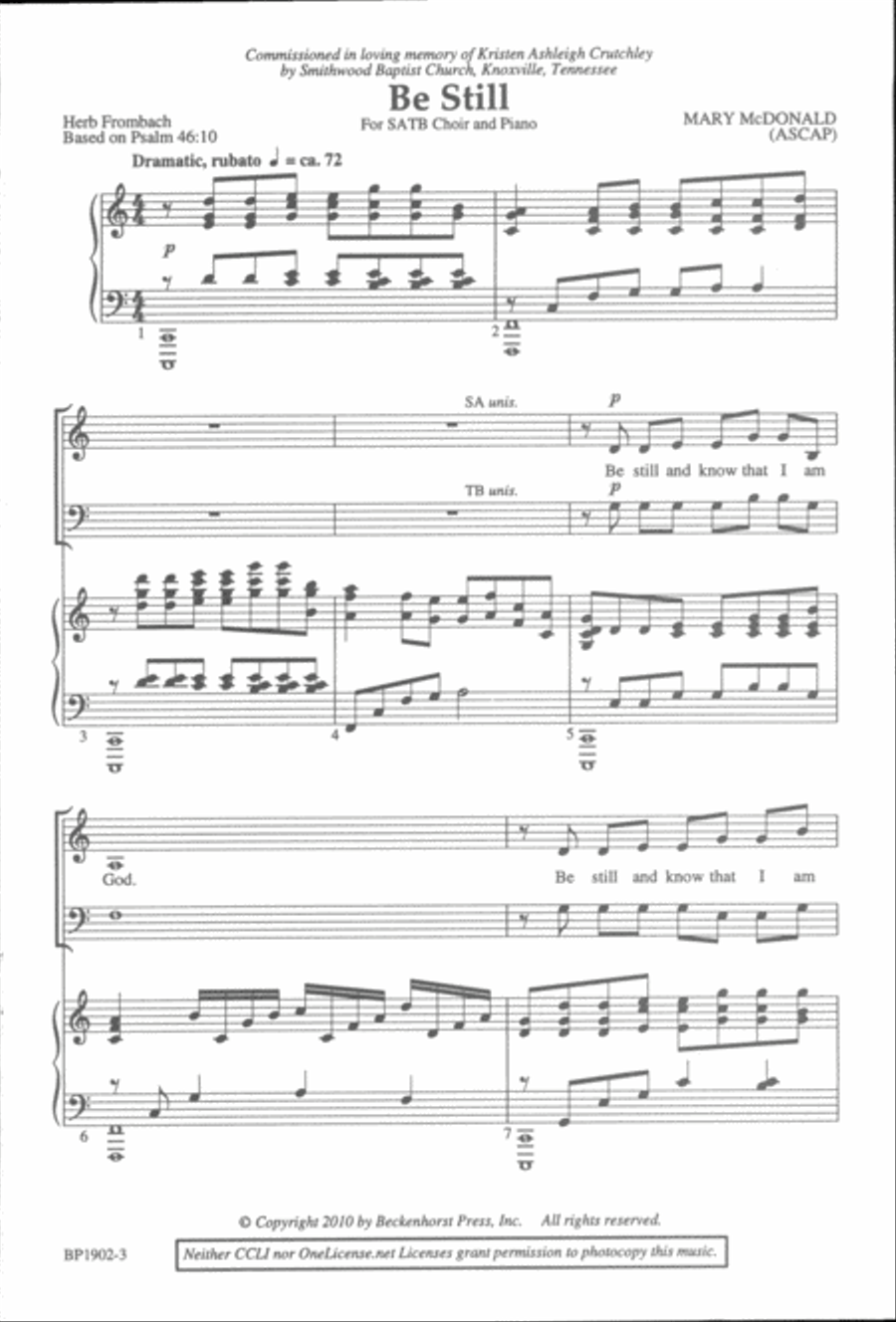 Be Still 4-Part scores gallery preview page 2