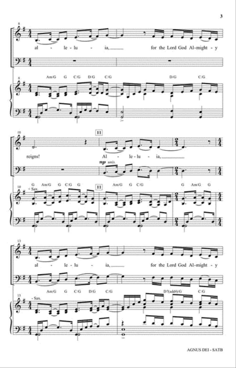 Agnus Dei Agnus Dei 4-Part scores gallery preview page 3